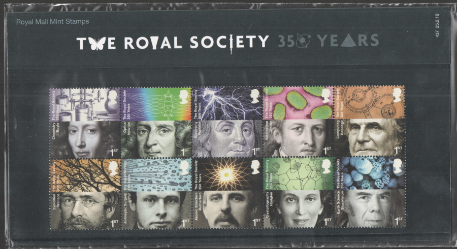 (image for) 2010 Royal Society Royal Mail Presentation Pack 437 - Click Image to Close